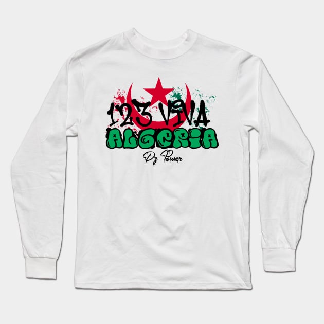 one two three Viva Algeria Long Sleeve T-Shirt by lounesartdessin